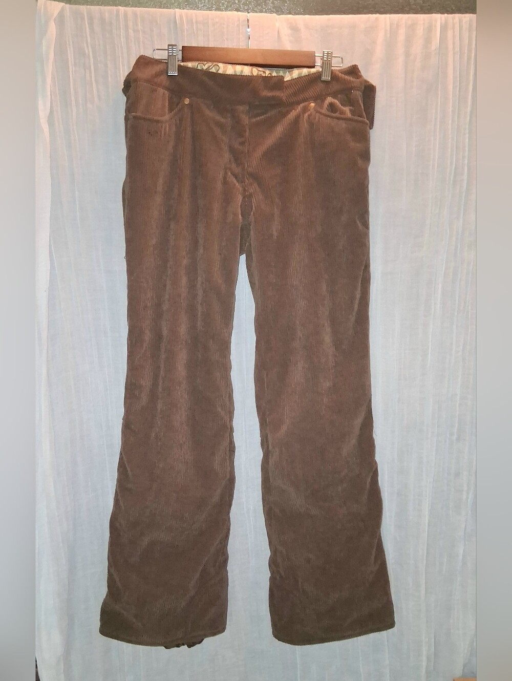 Obermeyer Brown Corduroy Zip-Front Winter Pants